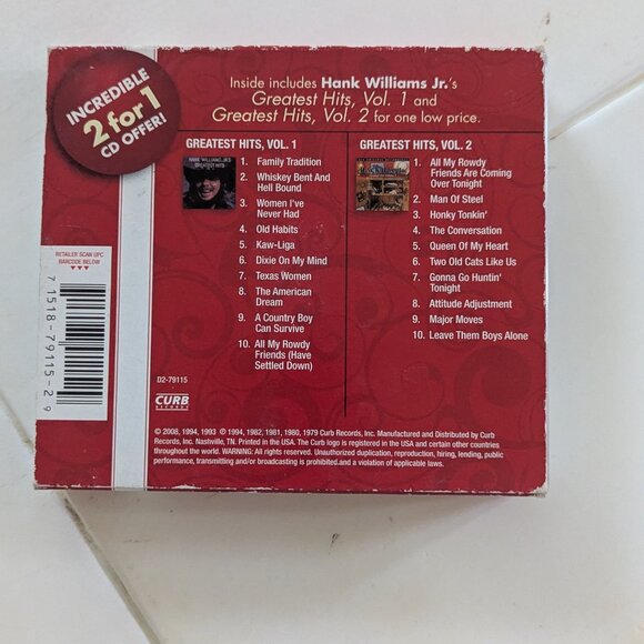 Lot of 3 Hank Williams Jr Records & CD Man of Steel Strong Stuff Vinyl Greatest - Picture 10 of 13